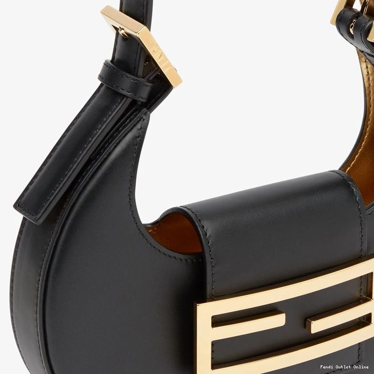 Affordable Fendi Black Cookie Leather Calf Hobo In Bag Mini 0820